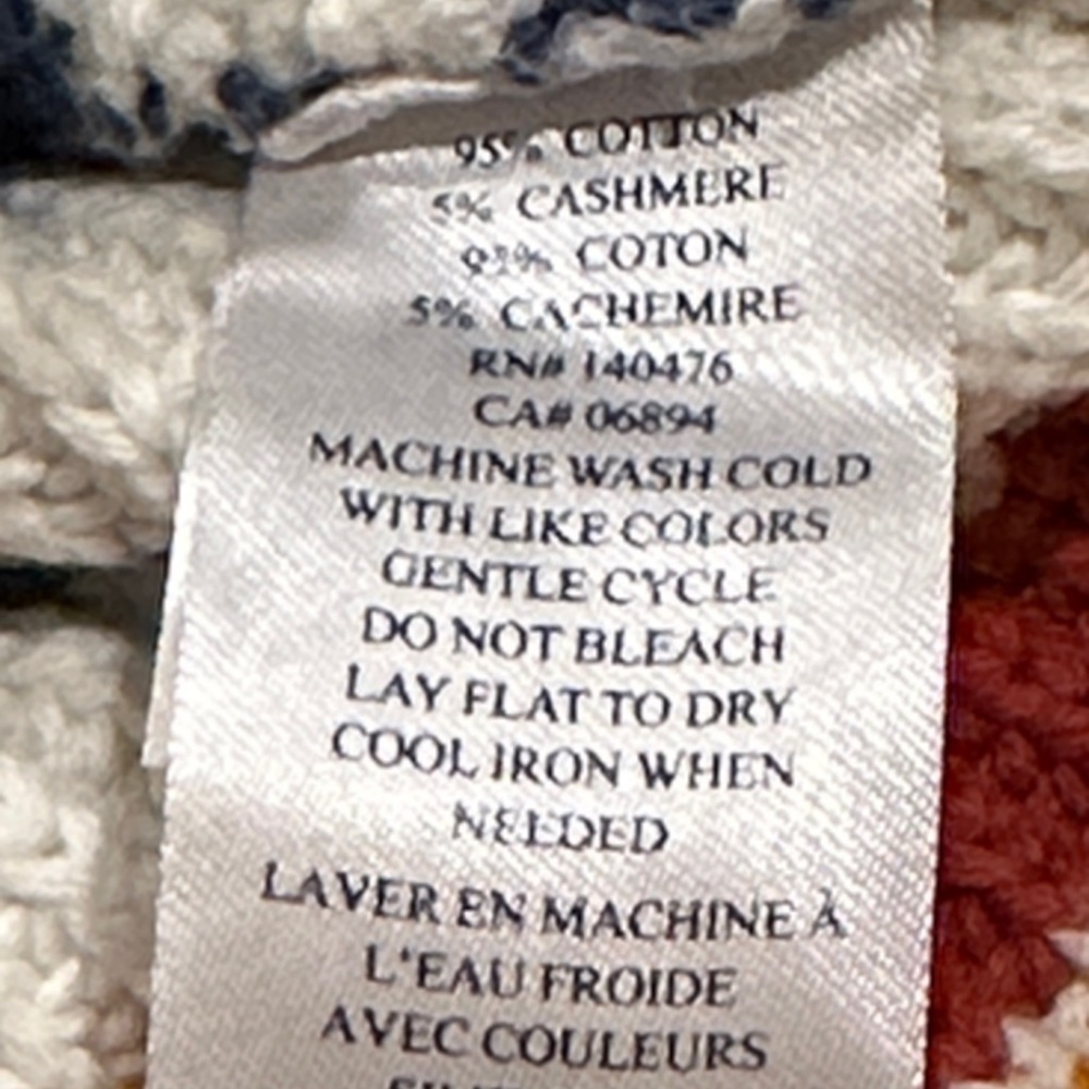 Faherty Cream and Navy Striped Sweater - Picture 7 of 7
